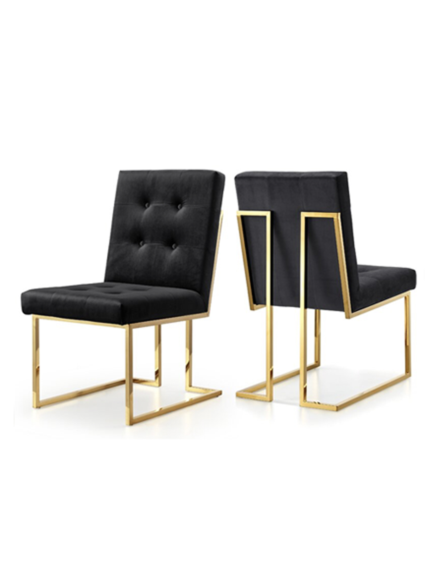 Taylor Velvet Dining Chair Black|Gold
